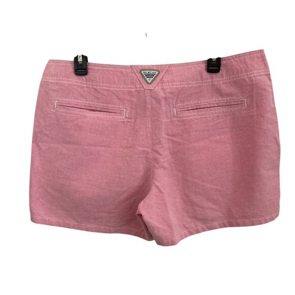 Columbia PFG Womens Pink Cotton Casual Shorts Size 14 With Pockets 4” Inseam - Picture 2 of 9
